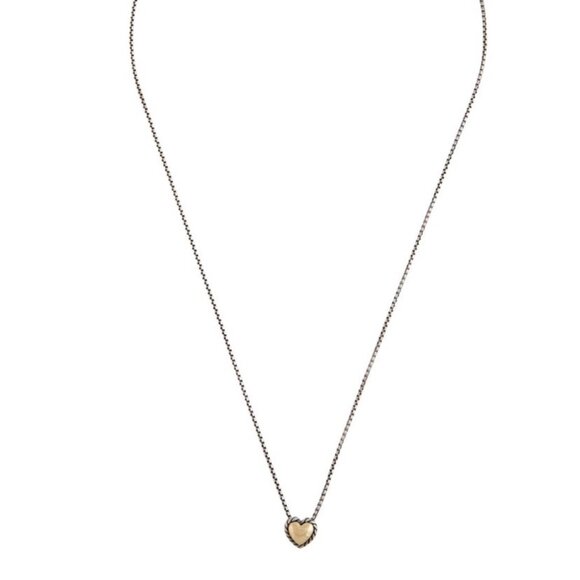 DAVID YURMAN 18K & STERLING SILVER CABLE COLLECTIBLES COOKIE HEART NECKLACE - Picture 5 of 8